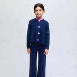 Cardigan blu maxi bottoni rosa Compania Fantastica 10202