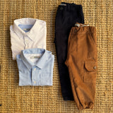 Pantalone velluto blu a costine con tasche Dr Kid DK552