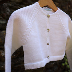 Cardigan girocollo corto latte Mi Lucero x LA NUVOLA LAB 25293