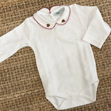 Body LAB Natale con orsetto ricamato manica lunga