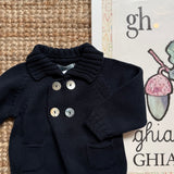 Cardigan giacchina doppio petto blu Mi Lucero x LA NUVOLA LAB I26101
