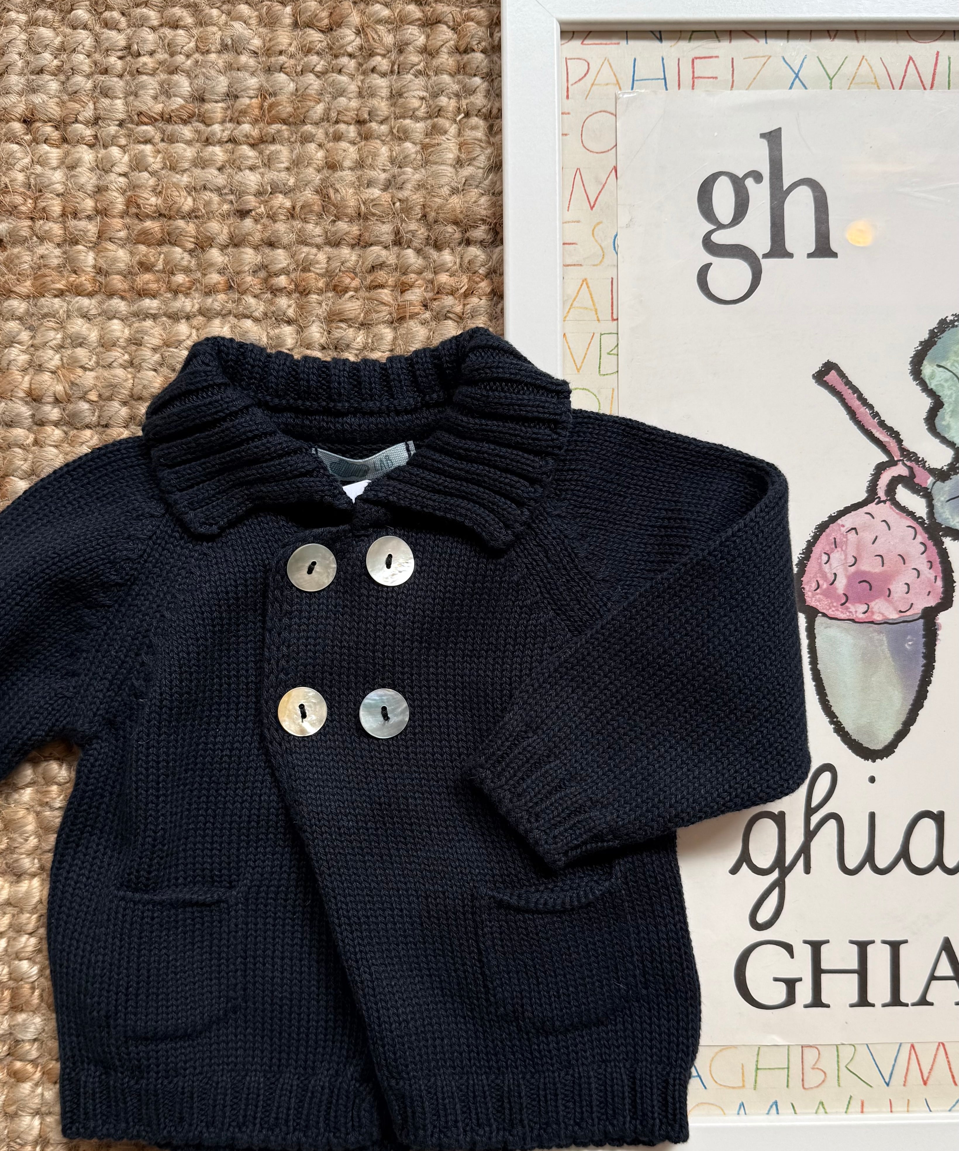 Cardigan giacchina doppio petto blu Mi Lucero x LA NUVOLA LAB I26101