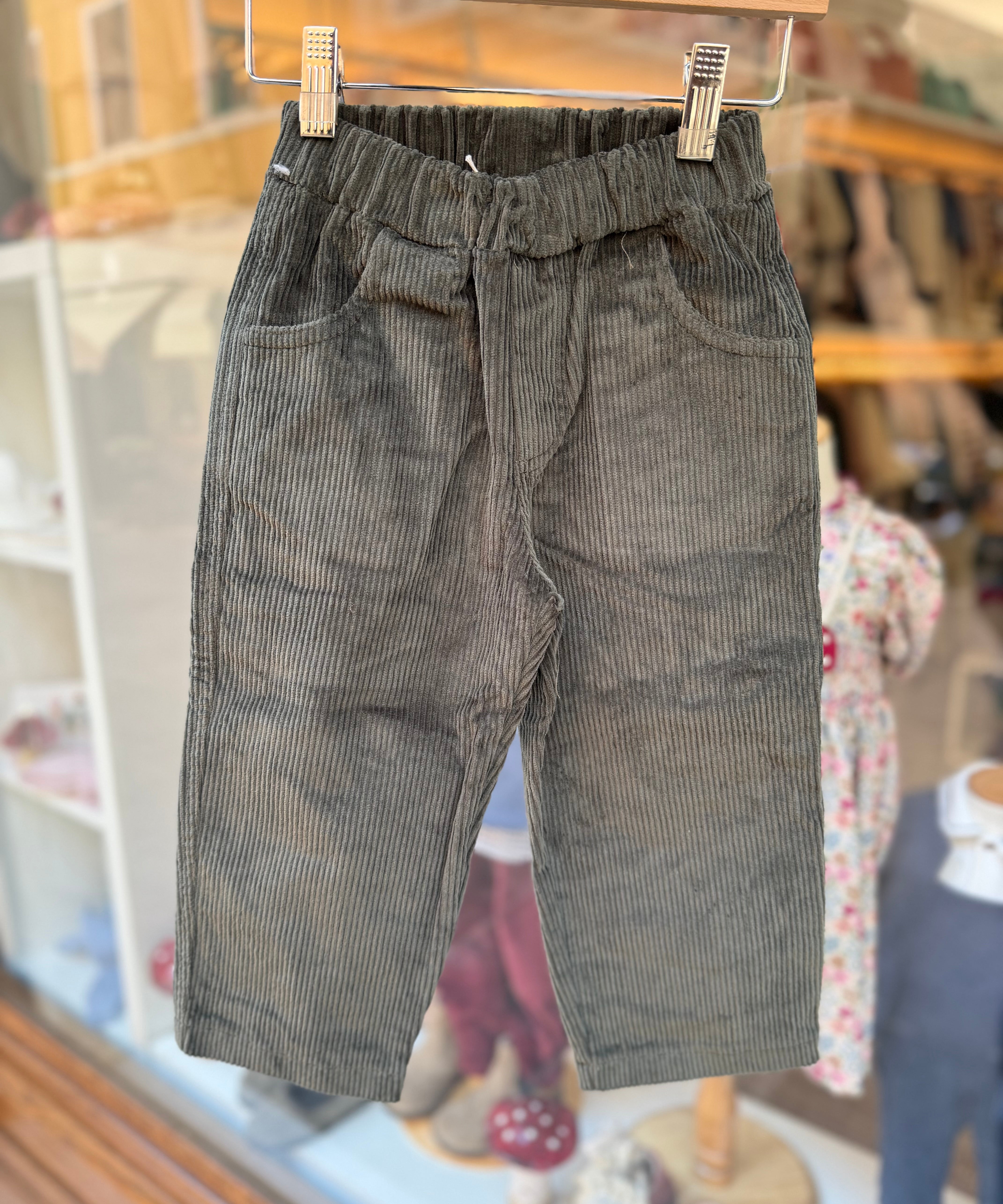 Pantalone velluto a coste verde 138502 Time to Bloom