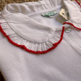 Polo LAB piquet con colletto rotondo frill rosso