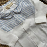 Tutina dettagli righe bianco e azzurro OTC53B Baby Gi