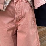 Pantalone stretch rosa high rise wide leg Floren LTB