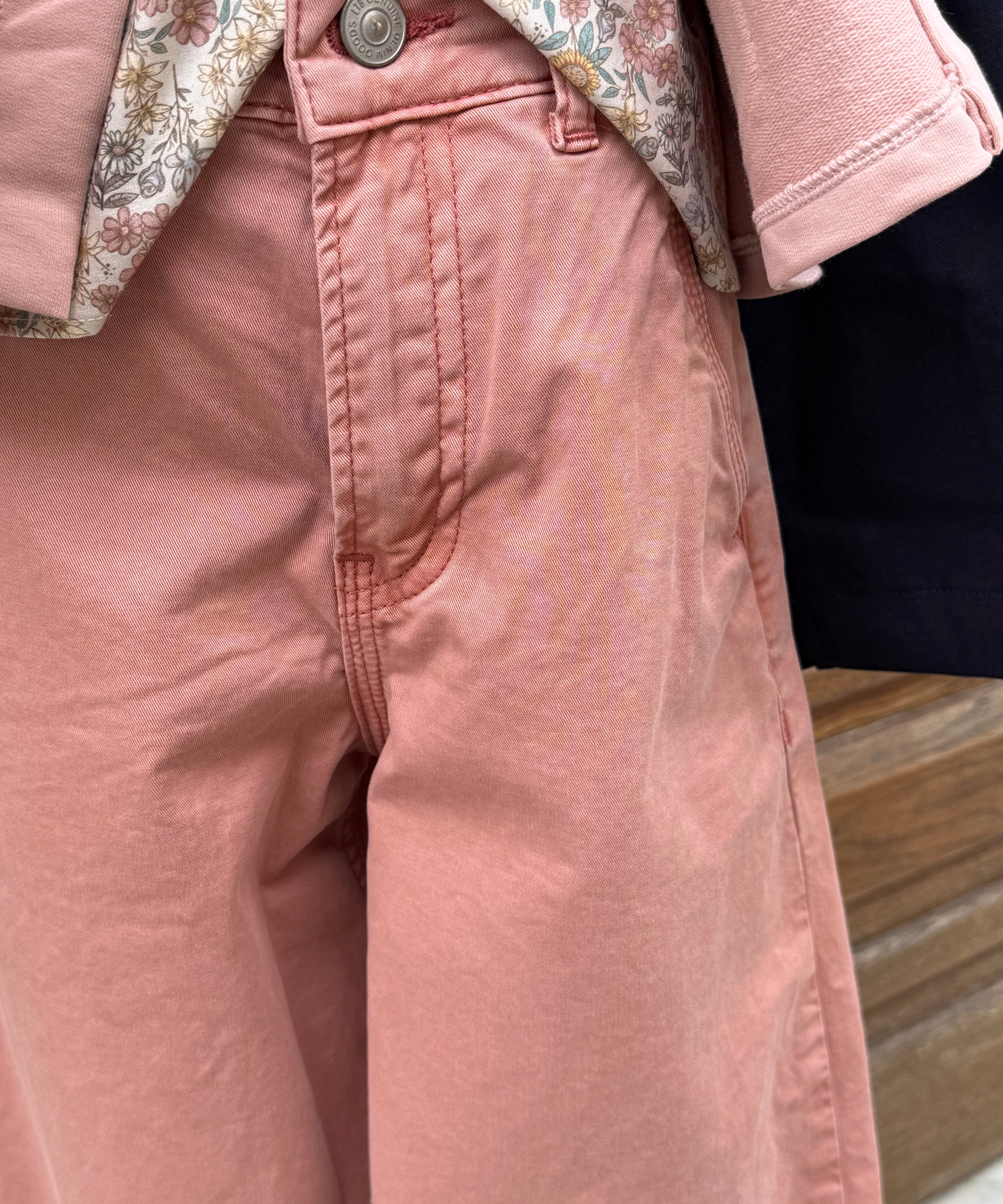 Pantalone stretch rosa high rise wide leg Floren LTB