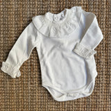 Body latte collo frill ricamo tono su tono Dr Kid DK108