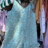 Tutina LAB fiorellini verde mare con frill