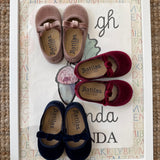 Ballerine in velluto bordeaux con fiocco Batilas 163051