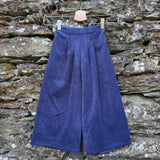 Pantalone palazzo LAB Ginny in velluto a microcostine blu scuro con pences