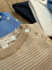 Maglioncino girocollo righine sabbia Mariella Ferrari MAG7