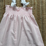Abito vichy goffrato rosa e bianco Hello Sea HS861G Baby Gi