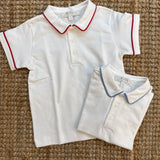 Polo mezza manica bianco con profilo rosso Mariella Ferrari CAY23