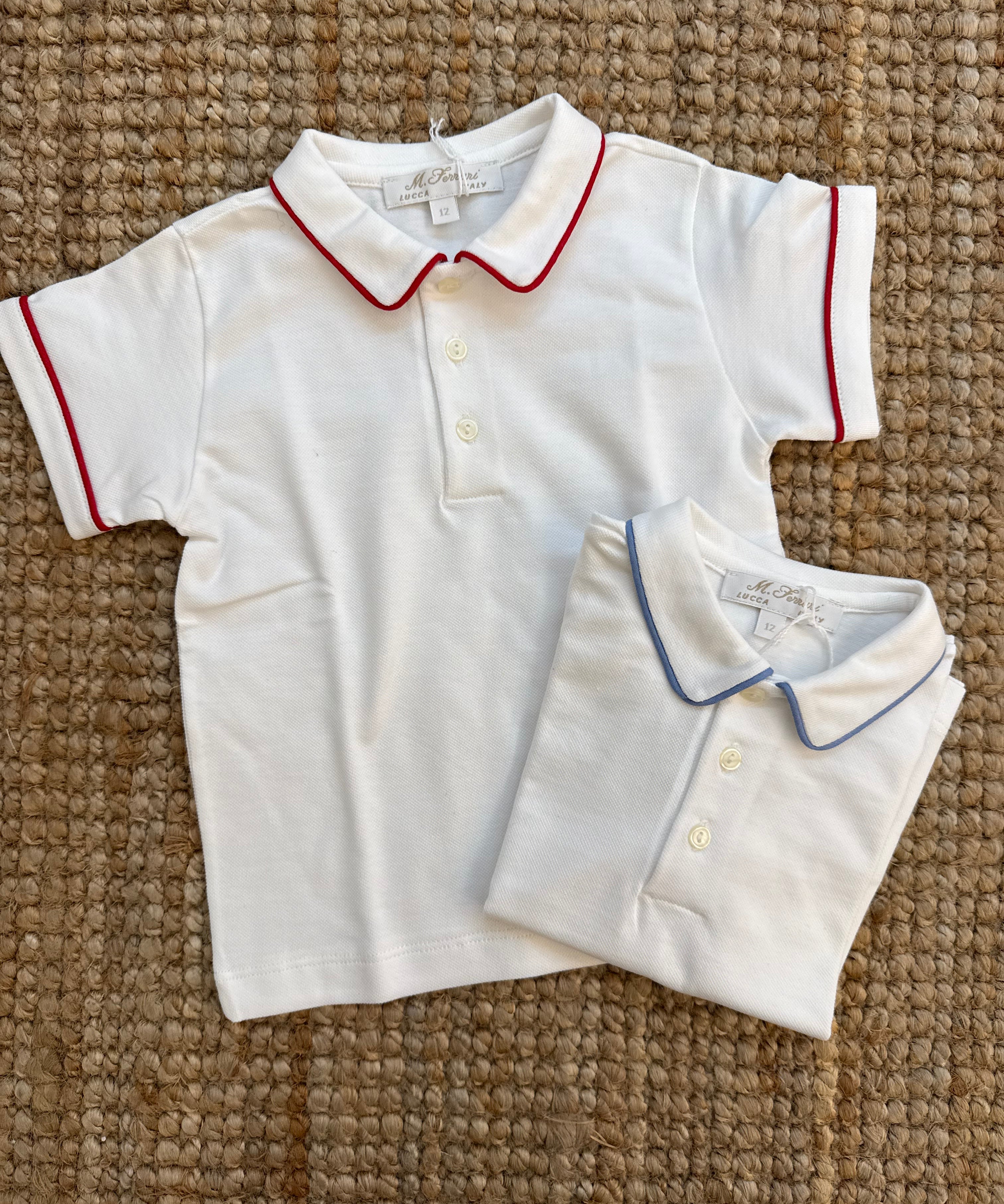 Polo mezza manica bianco con profilo rosso Mariella Ferrari CAY23