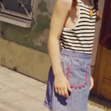 Gonna denim leggero con serpentina rossa Compania Fantastica