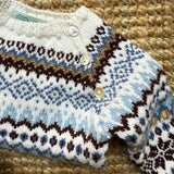 Maglione jacquard latte azzurro Mi Lucero x LA NUVOLA LAB I25286