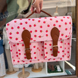 Borsa cartella grande con tracolla rosa con lamponi Naj-Oleari