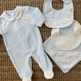 Tutina in ciniglia azzurra con ricami BGP51 BabyGi