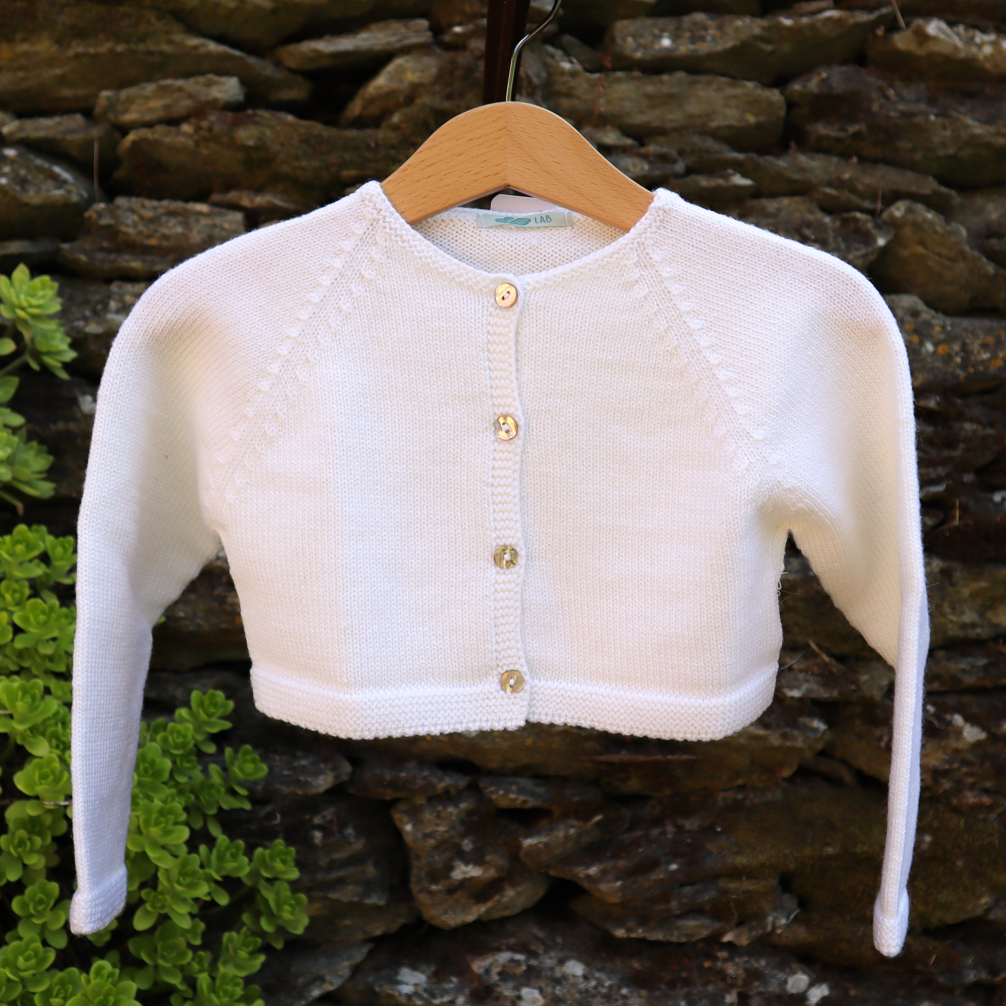 Cardigan girocollo corto latte Mi Lucero x LA NUVOLA LAB 25293