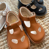 Sandalo occhietti in cuoio blu LAB 5004