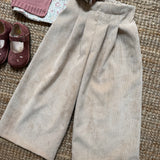 Pantalone palazzo LAB Ginny in velluto a microcostine sabbia con pences