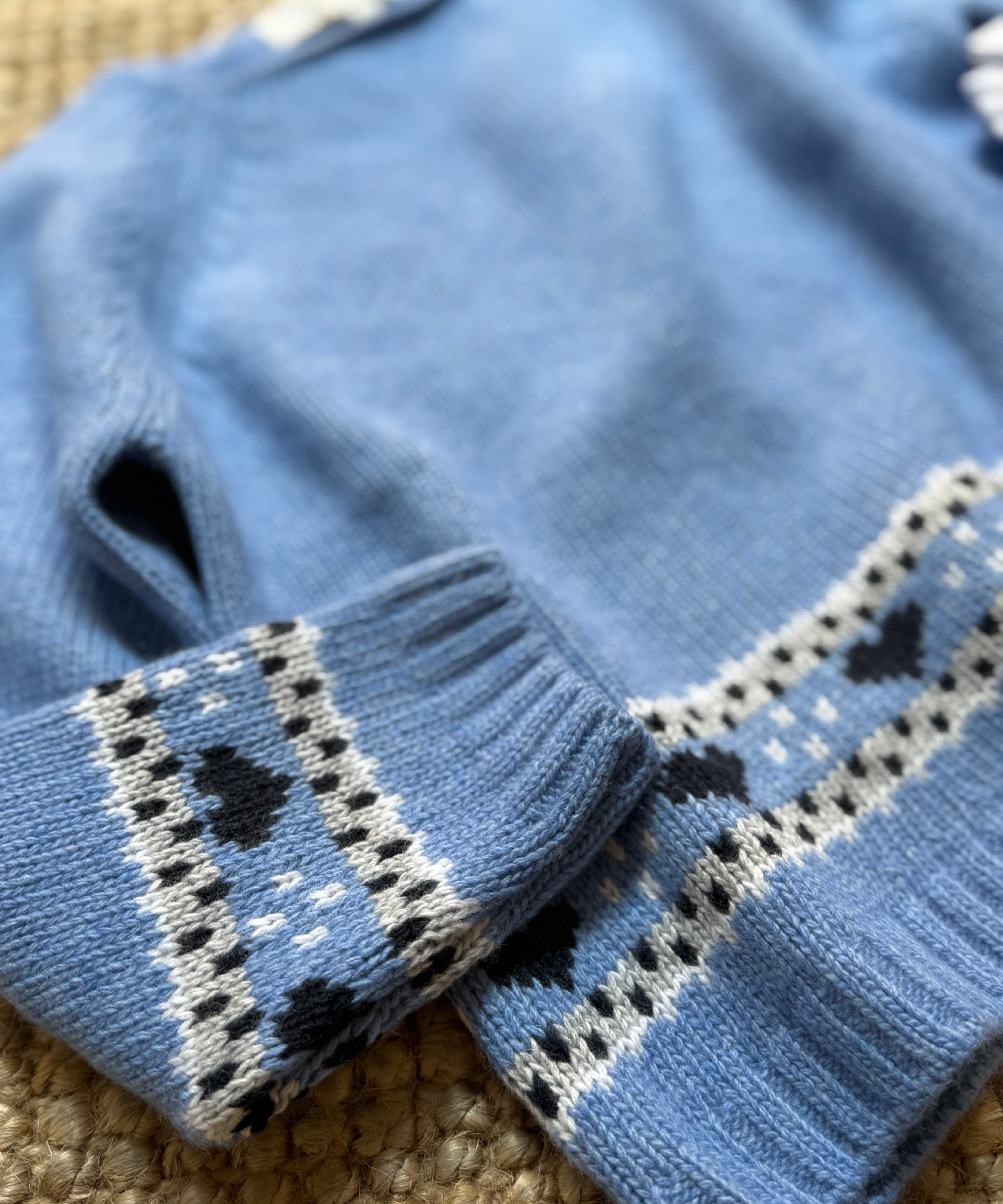 Maglioncino azzurro jacquard Malvi F26M005GFLL