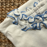 T-shirt latte collo rouches profilato azzurro Malvi F25M026CAJJ