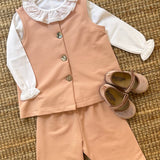 Completo LAB Federica gilet + bermuda rosa