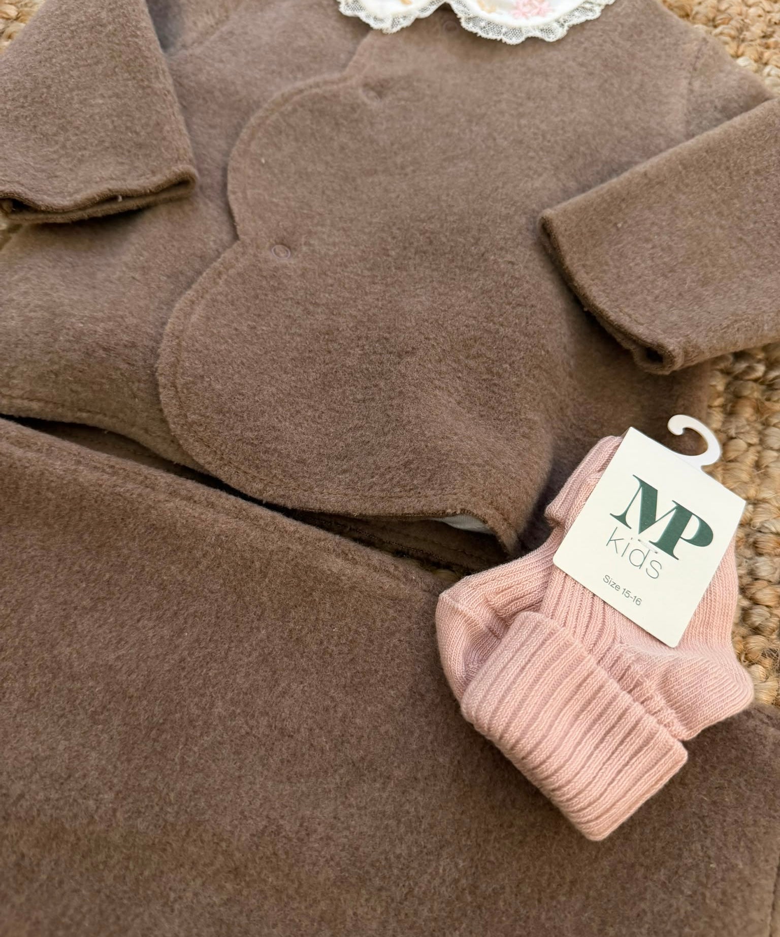 Completo incrociatino in micro pile tortora La Mascot 561002312 562101312