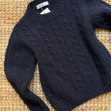 Maglioncino trecce blu lana merino NUVOLA LAB