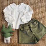 Milk Blouse Round Collar 03405