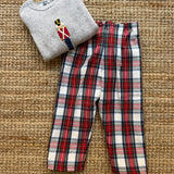 Pantalone LAB tartan bianco e rosso Massimo