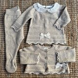 Scaldacuore moulinè beige e fiocco Dr Kid DK137