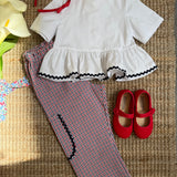 Camicetta Livia LAB bianco con serpentina blu
