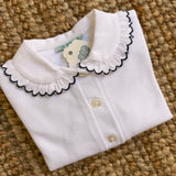 Polo LAB piquet colletto smerlato blu