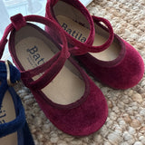Ballerine in velluto bordeaux con laccetto incrociato Batilas 105051