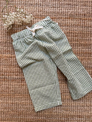 Pantalone loose fit vichy verde e bianco Pigeon 26LOOSSC