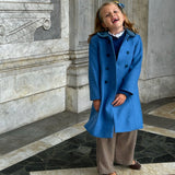Cappotto in lana azzurro I251001