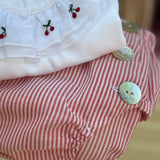 Body LAB newborn colletto frill ricamato ciliegie