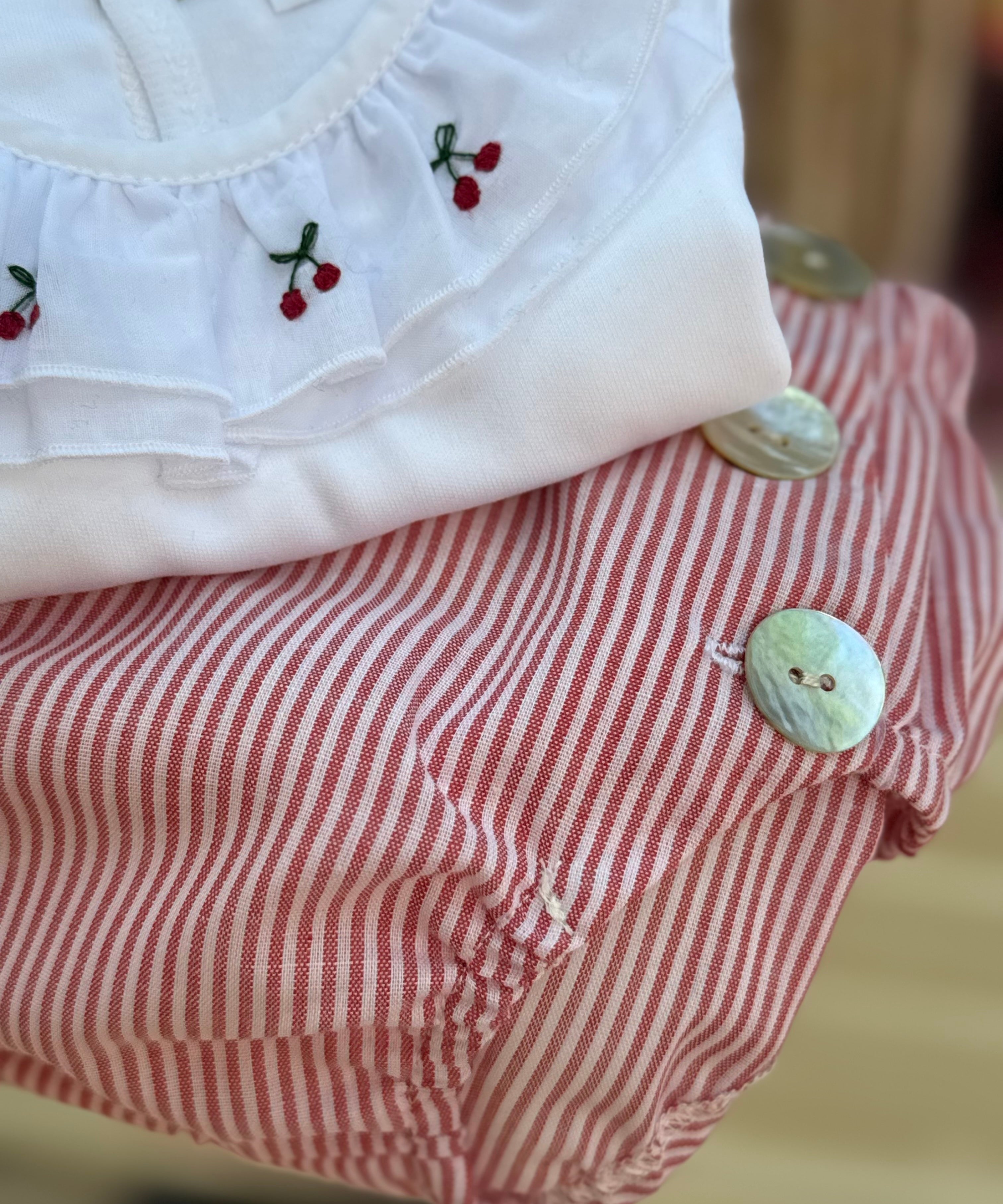 Coulotte bloomers LAB righine rosso e bianco