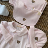 Tutina in ciniglia rosa con orsetto BEAR53 BabyGi