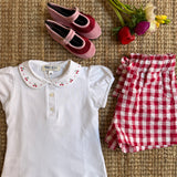Shorts quadri grandi rosso e bianco Malvi & Co S26M031SHQB