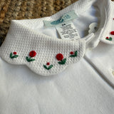 Polo LAB Giulia colletto piquet ricamo fiori rosso