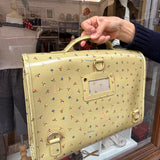 Borsa cartella grande con tracolla lime fantasia fiori Naj-Oleari