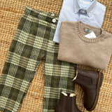 Pantalone con pences tartan verde Mariella Ferrari PTG7