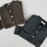 Grey Cashmere Blend Cardigan FW21LU24GTA