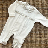Pink crewneck cardigan newborn Mi Lucero x LA NUVOLA LAB I24064