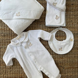 Tutina in ciniglia con cavallino a dondolo azzurro RH53G BabyGi