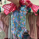 Costume LAB intero in cotone fiorellini e fiocchi vichy